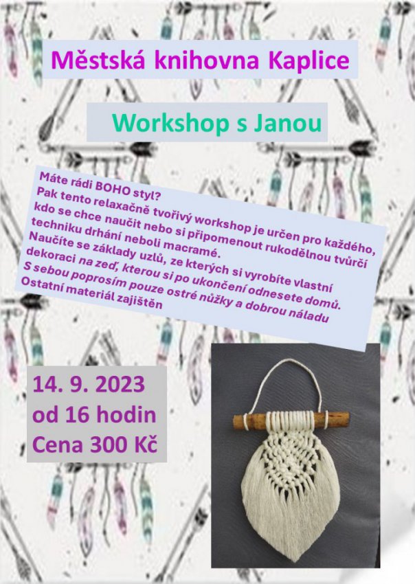 Workshop s Janou - Máte rádi Boho styl?