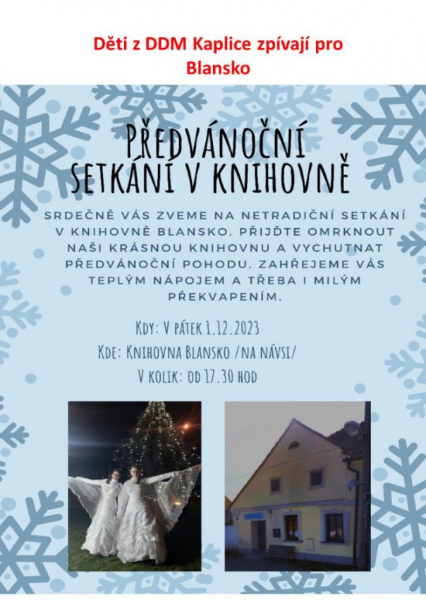 Předvánoční setkání v knihovně v Blansku