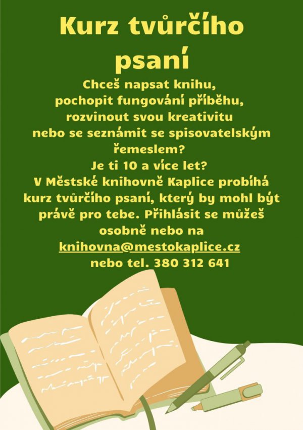 Kurz tvůrčího psaní 15.1.2025 od 15:30