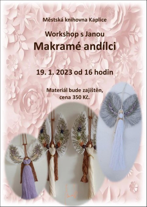 Makramé andílci Workshop s Janou Kováčovou