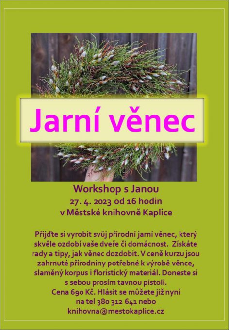 Workshop s Janou Jarní věnec