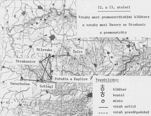 Vztahy mezi premonstrtskmi kltery a vztahy mezi Bavory ze Strakonic s premonstrty, 12. a 13. stolet